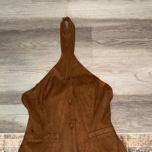 Fashion Nova Brown Halter Tank Top